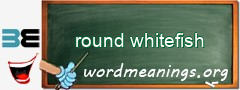 WordMeaning blackboard for round whitefish